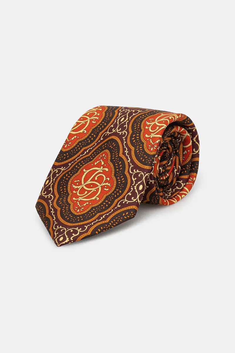 cravatta in seta La Cravate MEdaillon colore arancione I.TI002.SE016