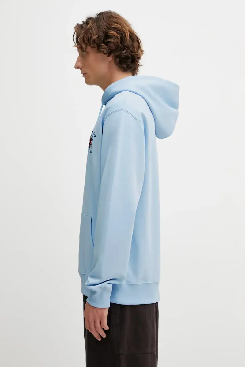 Drole De Monsieur Felpa in cotone Hoodie Slogan rosa e blu miniatura 2