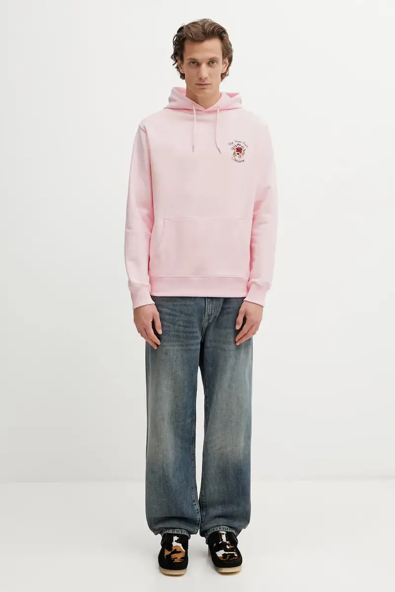 Drole De Monsieur Felpa in Cotone Rosa con Slogan miniatura 5