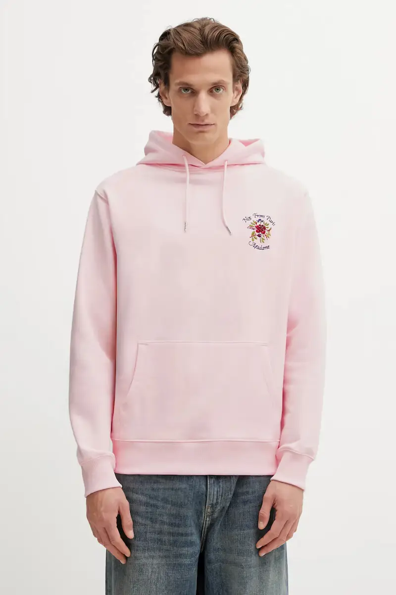 Drole De Monsieur Felpa in Cotone Rosa con Slogan