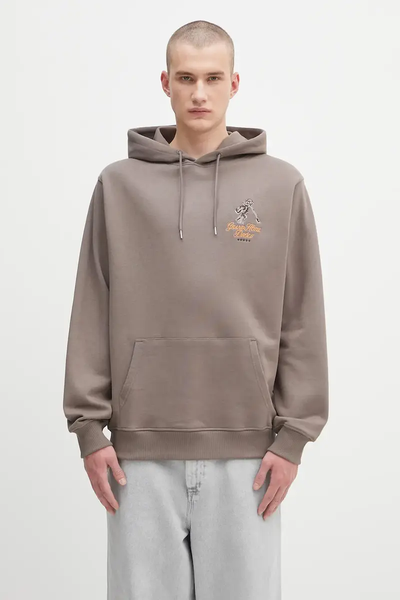felpa in cotone Le Hoodie Grand HUtel Marrone miniatura 3