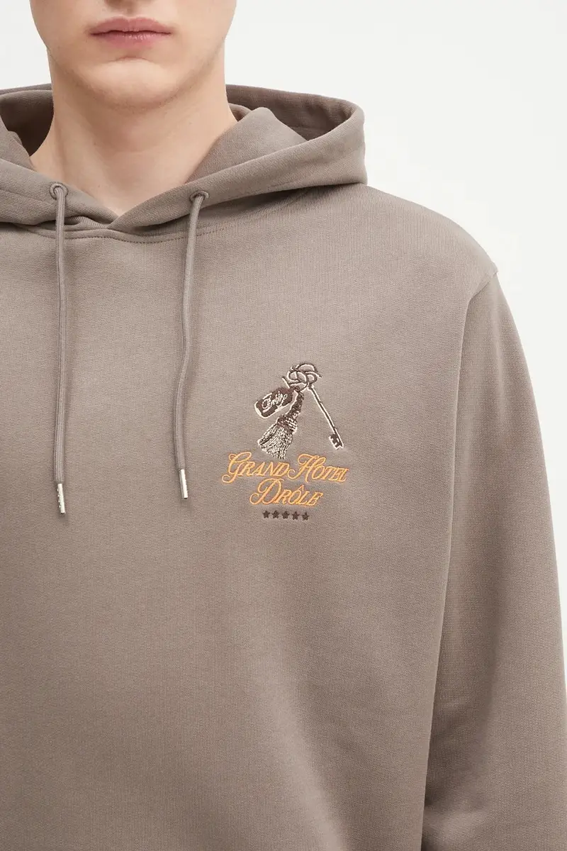 felpa in cotone Le Hoodie Grand HUtel Marrone miniatura 4