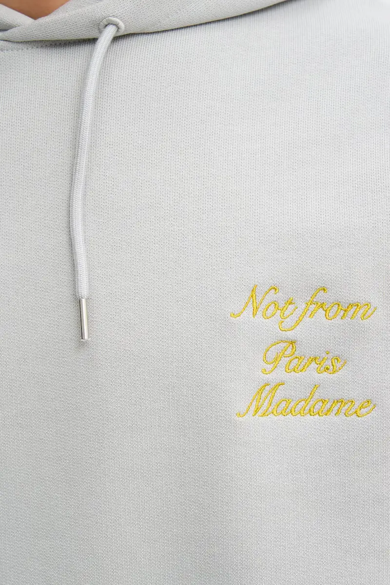 felpa in cotone Le Hoodie Slogan Calligraphy Grigio miniatura 5
