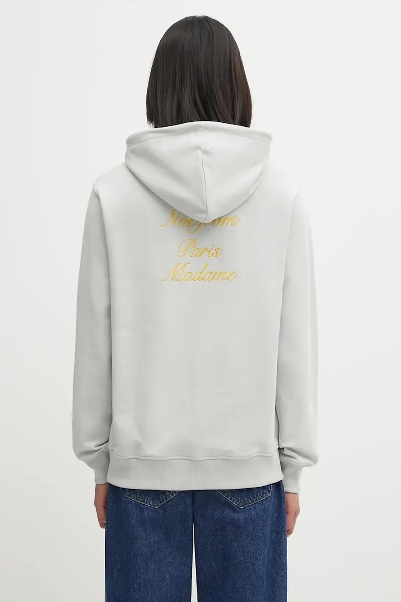felpa in cotone Le Hoodie Slogan Calligraphy uomo colore grigio con cappuccio con applicazione I.HO168.CO127