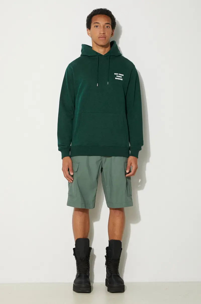 felpa in cotone Le Hoodie Slogan Verde miniatura 2