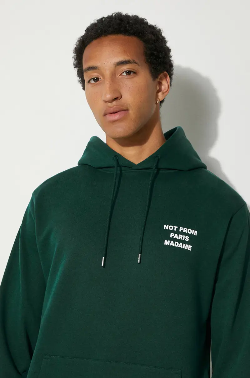 felpa in cotone Le Hoodie Slogan Verde miniatura 4