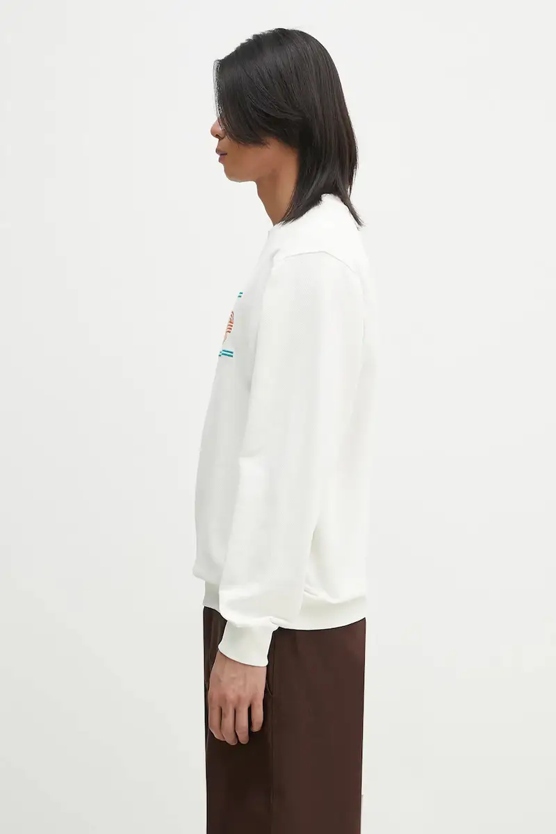 felpa in cotone Le Sweatshirt Pique Tennis Bianco miniatura 2