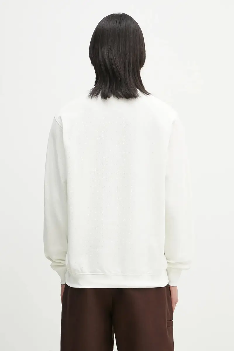 felpa in cotone Le Sweatshirt Pique Tennis Bianco miniatura 3