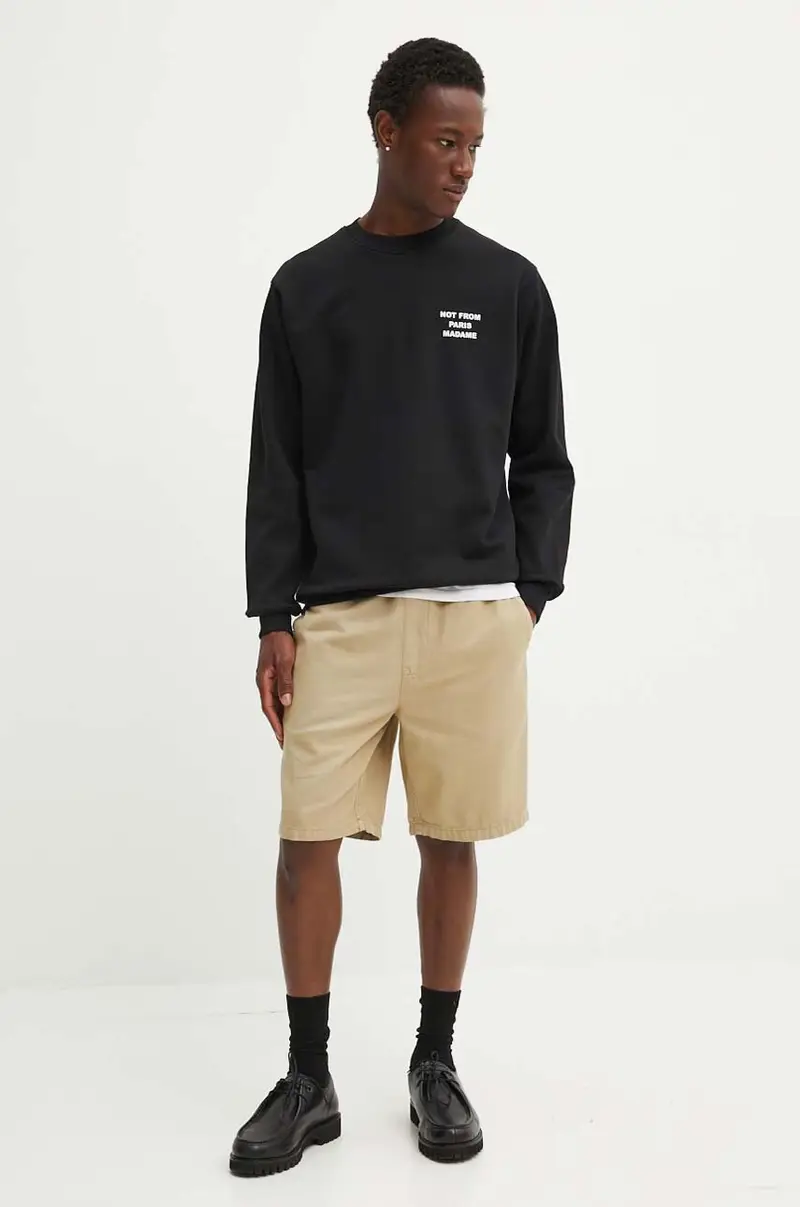 felpa in cotone Nero miniatura 3