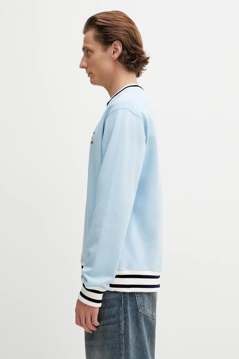 Drole De Monsieur Maglia in cotone Slogan Sport blu miniatura 2