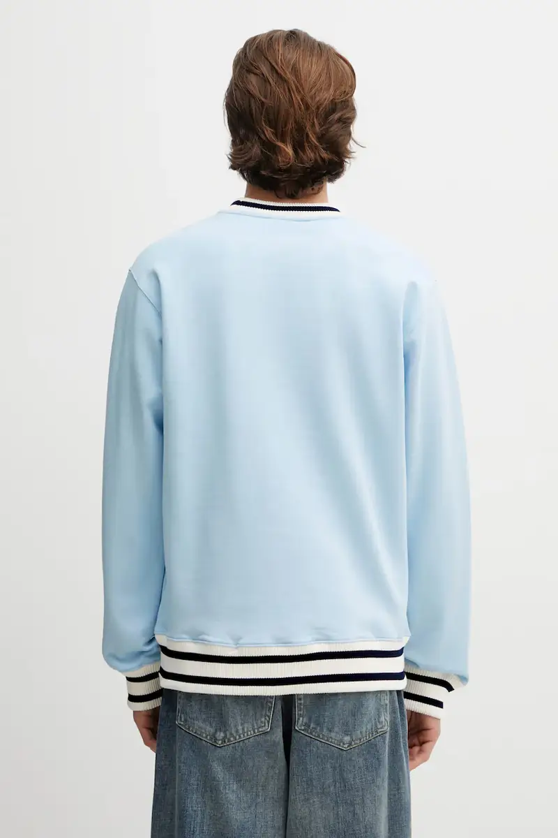 Drole De Monsieur Maglia in cotone Slogan Sport blu miniatura 3