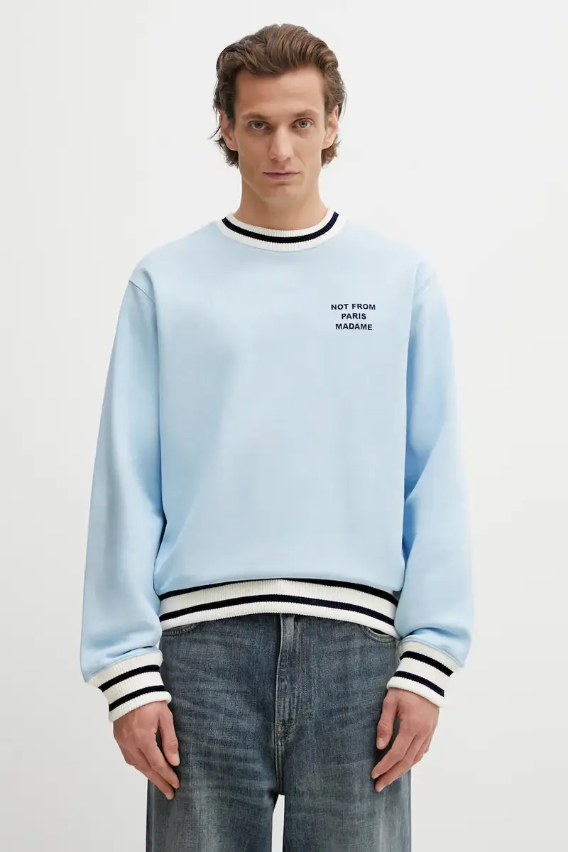 Drole De Monsieur Maglia in cotone Slogan Sport blu