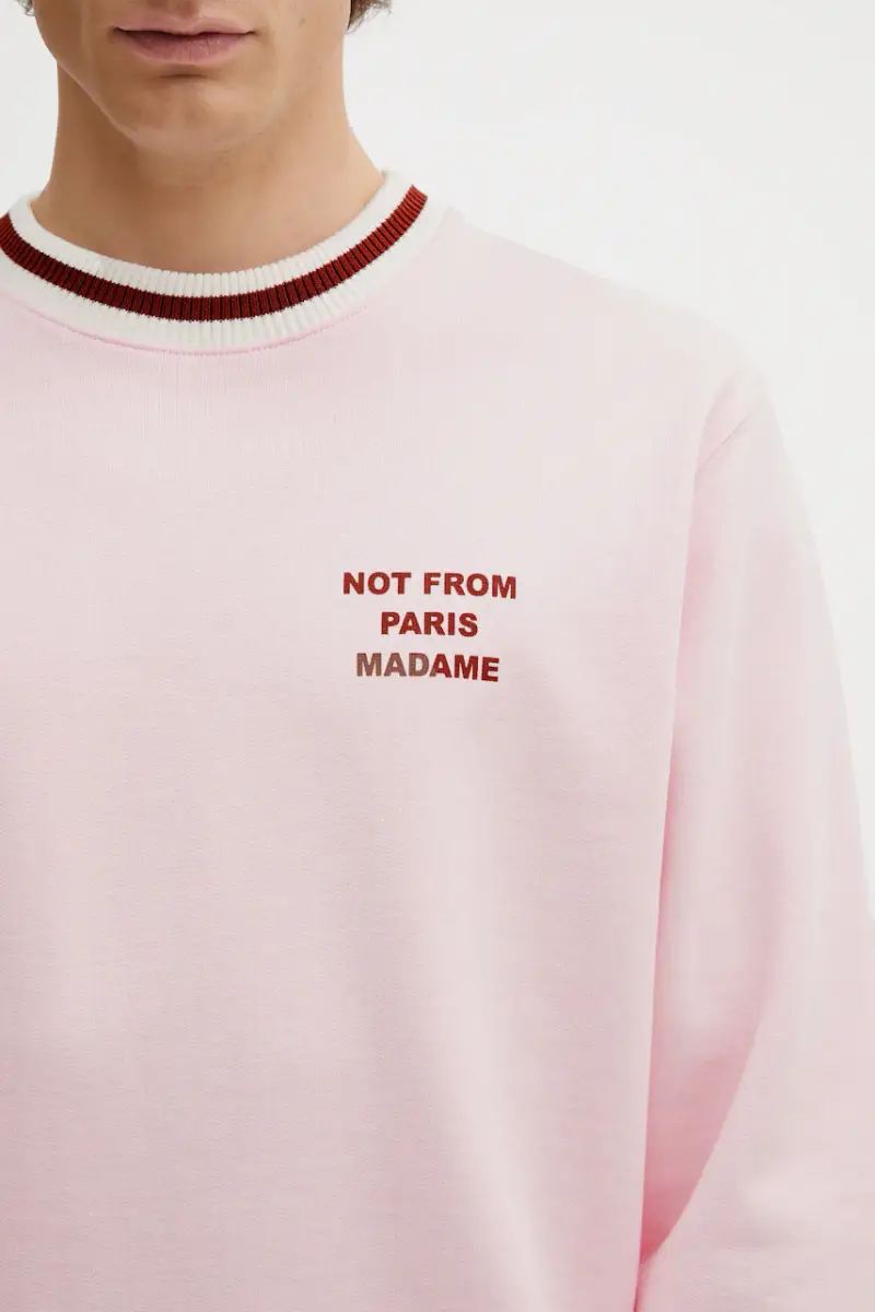 Drole De Monsieur Maglia cotone Slogan Sport rosa miniatura 4
