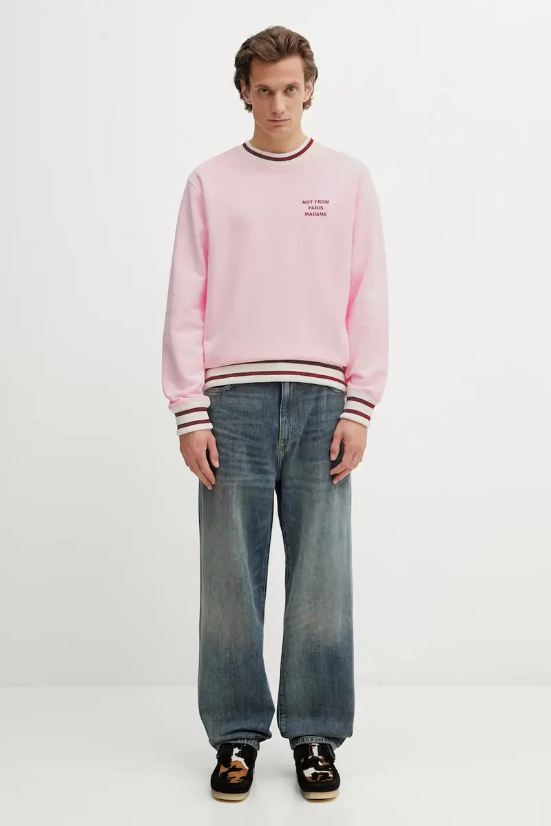 Drole De Monsieur Maglia cotone Slogan Sport rosa miniatura 5