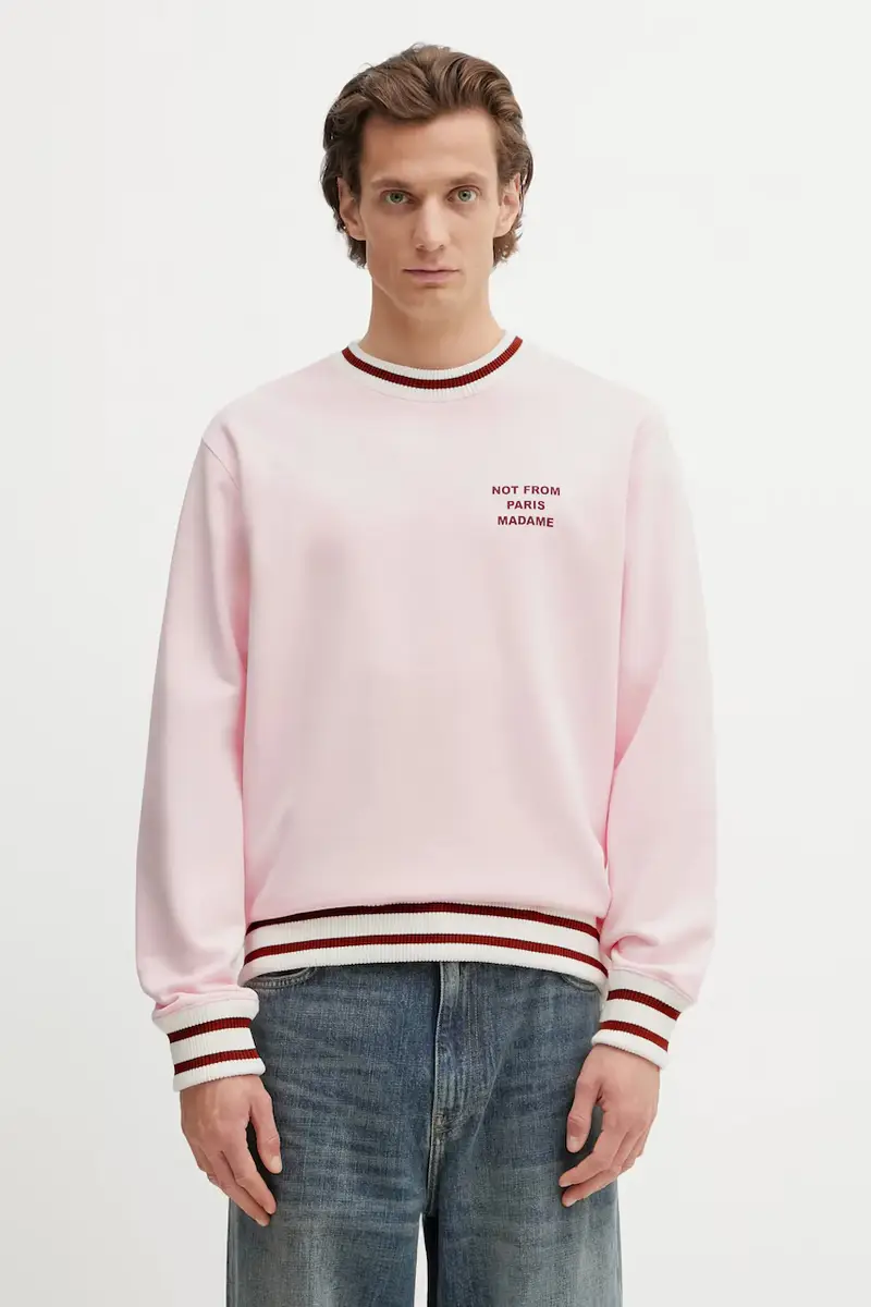 Drole De Monsieur Maglia cotone Slogan Sport rosa