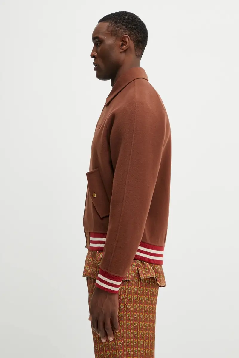 Drole De Monsieur Giacca bomber marrone in lana miniatura 2