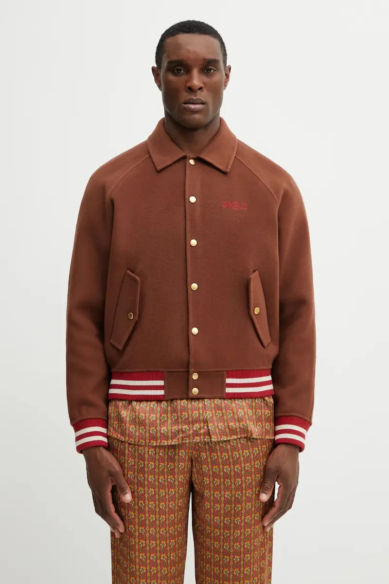 Drole De Monsieur Giacca bomber marrone in lana