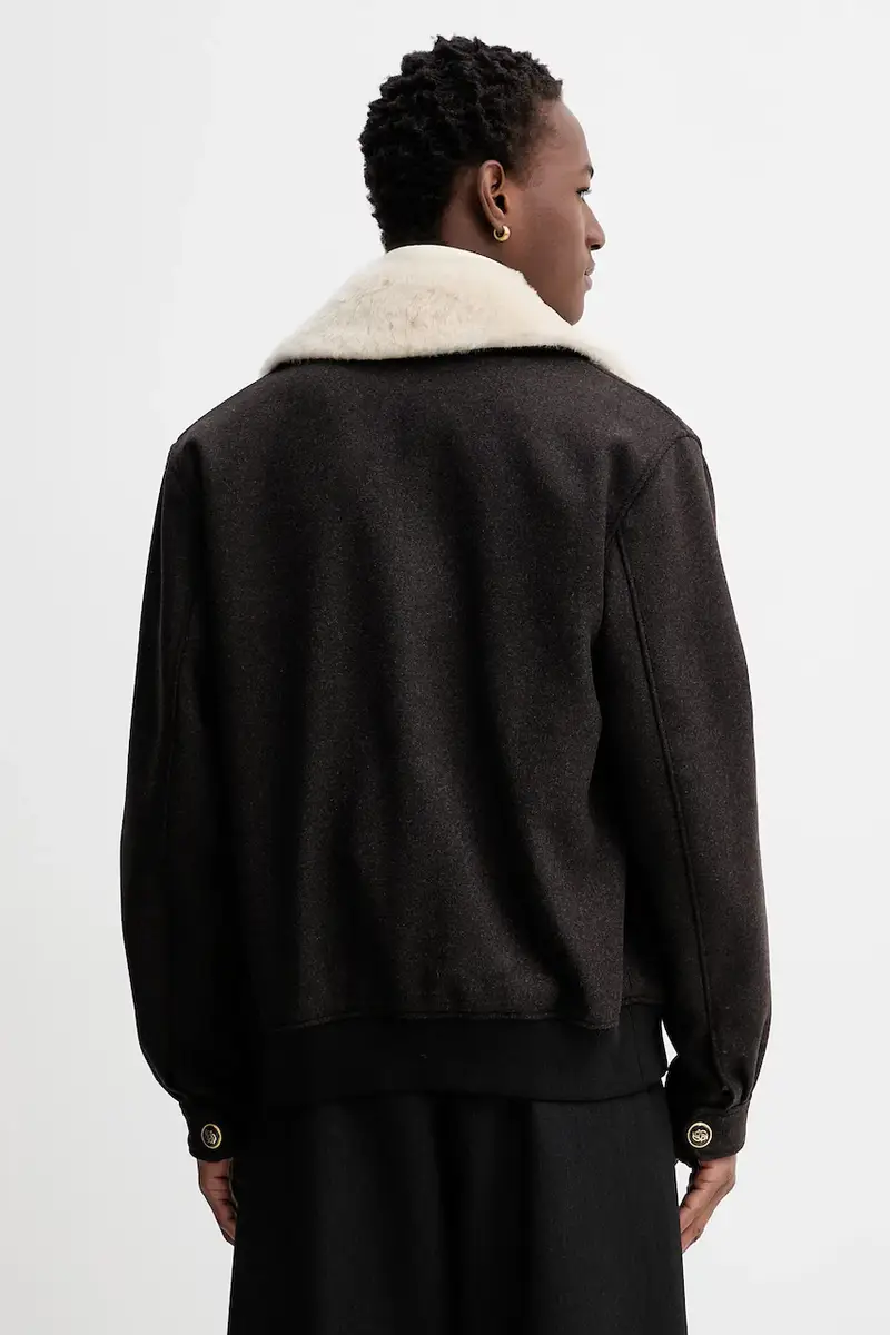 giacca con lana Le Blouson Laine Marrone miniatura 3