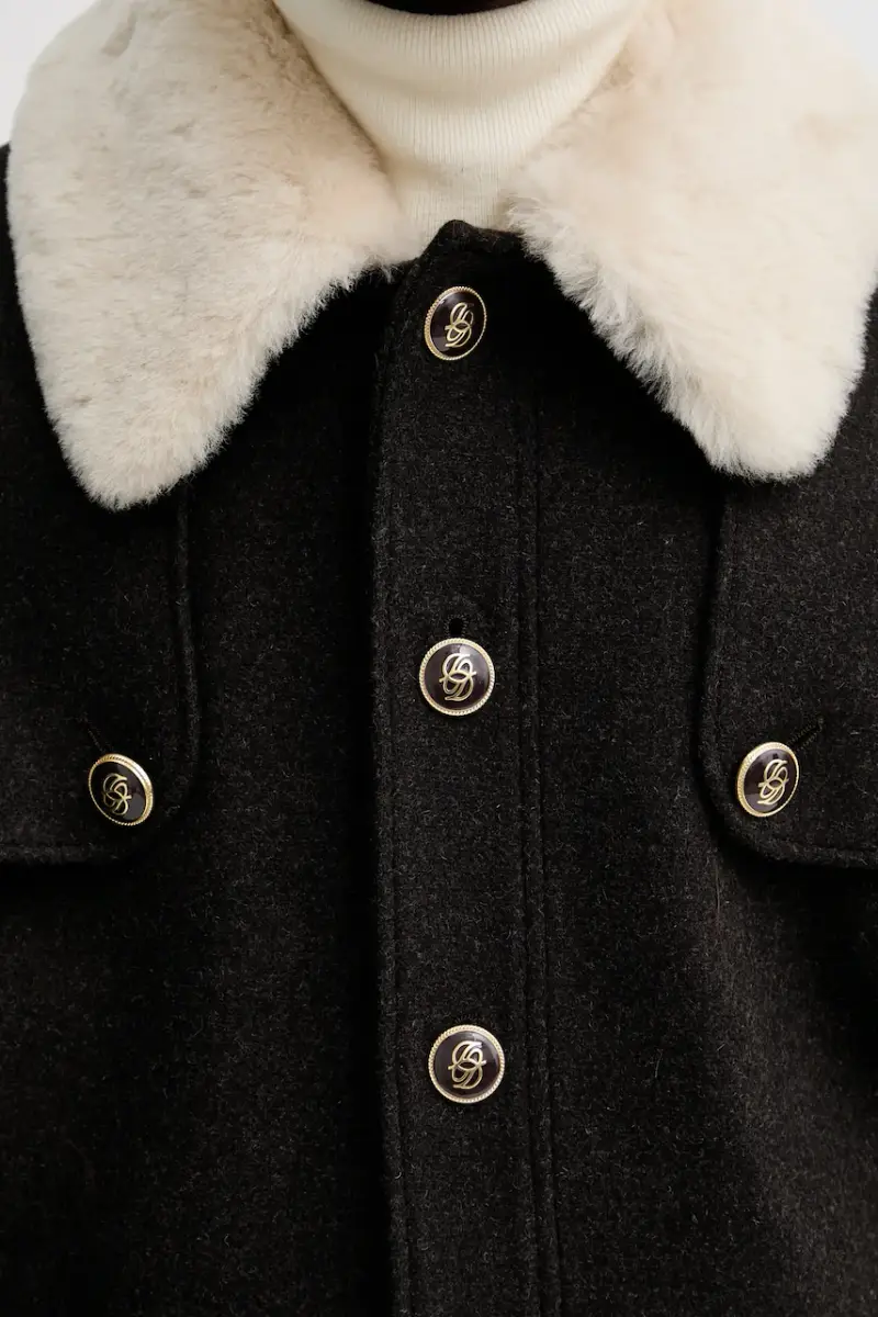 giacca con lana Le Blouson Laine Marrone miniatura 5