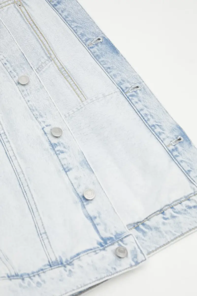 giacca di jeans in cotone La Veste Jean Délavée colore blu PERM.JT256.CO123.LBE miniatura 5