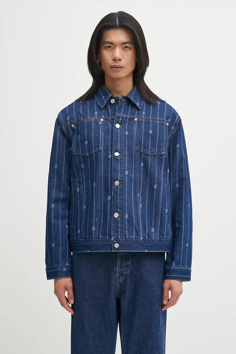 giacca di jeans La veste Denim Monogramme colore blu I.JT182.CO238