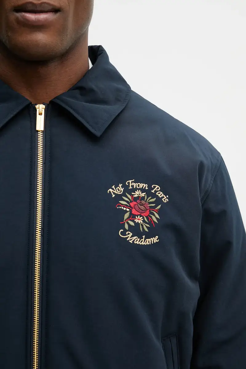 Drole De Monsieur Giacca Slogan Rose Blu navy miniatura 4