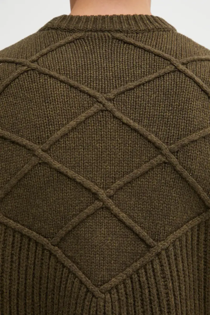 maglione in lana La Maille Monogramme uomo colore verde I.PO180.WO018 miniatura 5