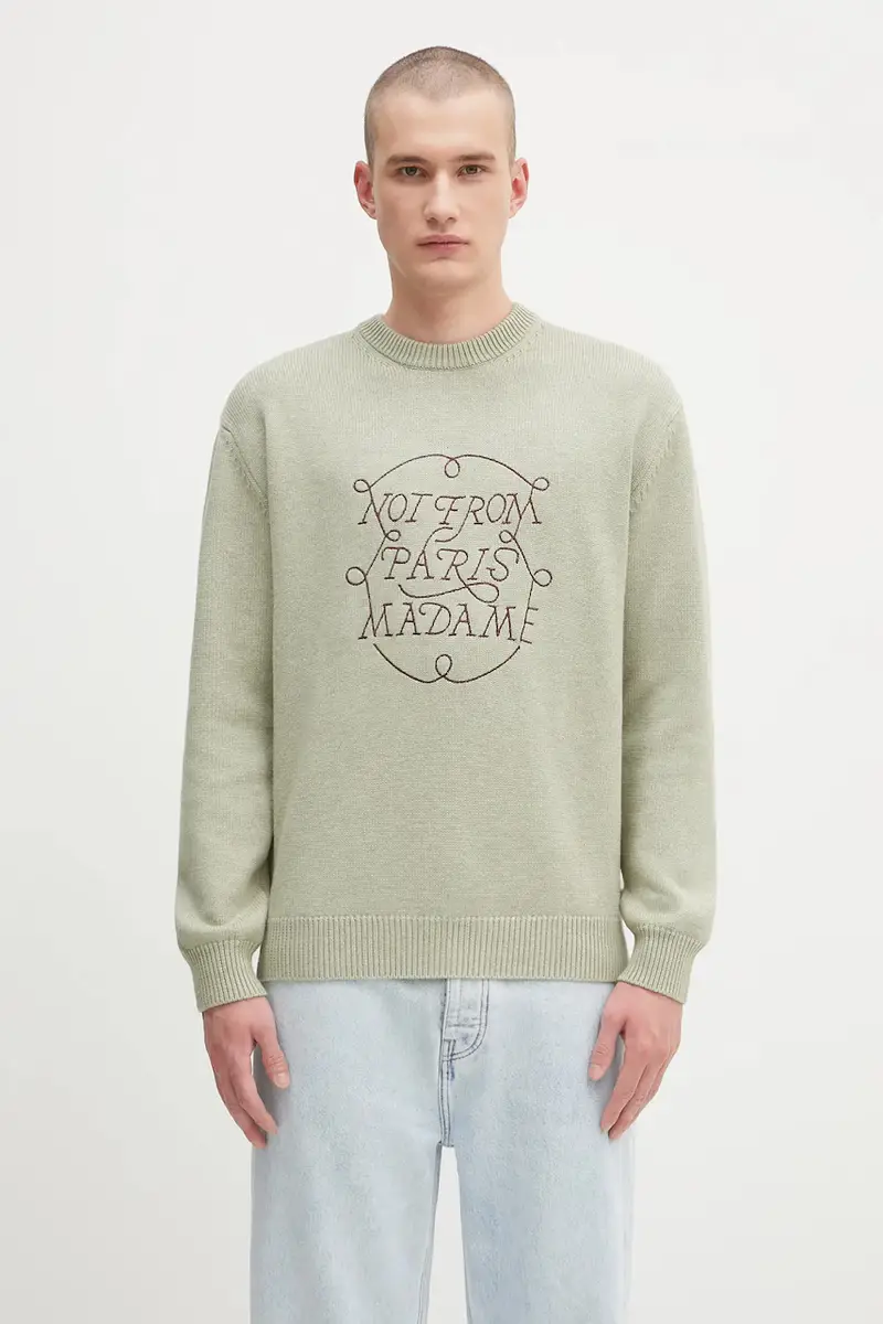 maglione in lana La Maille Slogan Tresses Verde