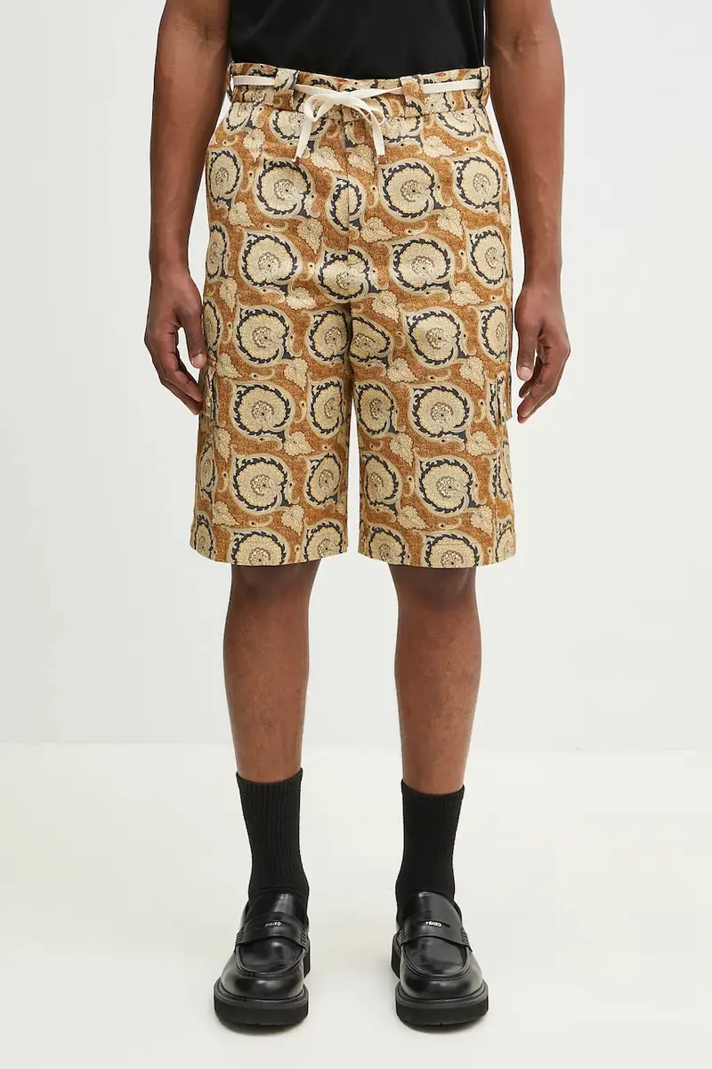pantaloncini in cotone Le Short Workwear Paisley uomo colore giallo G-BS155-CO189-MS