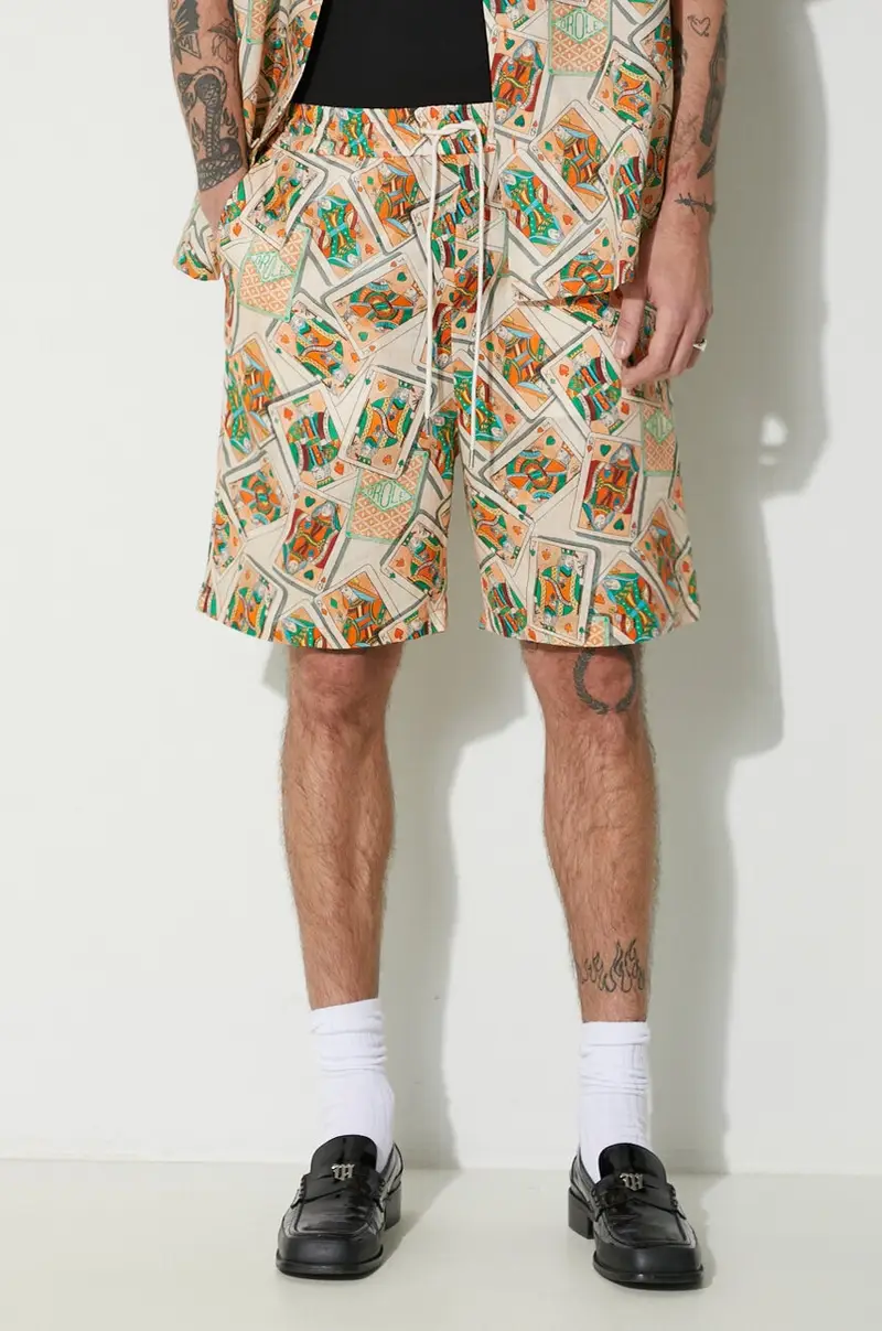 pantaloncini in lino Le Short Jeu de Cartes colore arancione D-BS138-LI002-PC