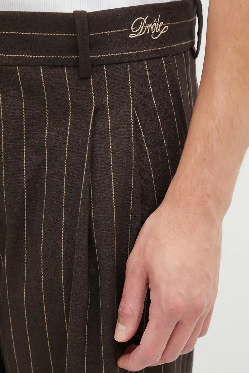 pantaloni con lana Le Pantalon Pinstripes colore marrone I.BP165.WO040 miniatura 4