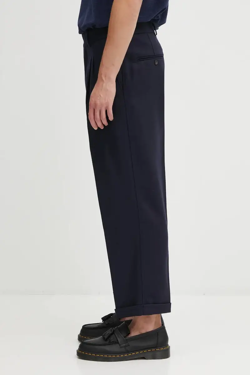 pantaloni con lana Le Pantalon Plis Cropped colore blu navy I.BP192.WV008 miniatura 2