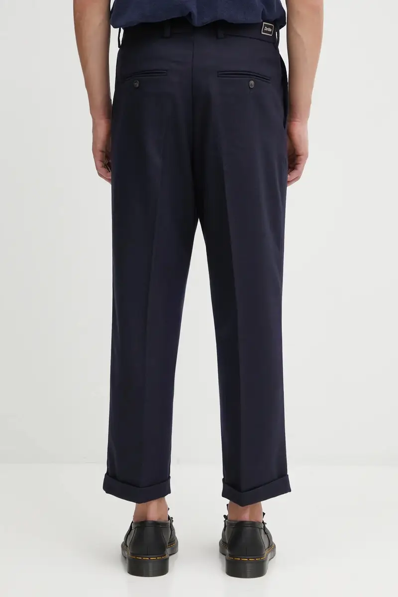 pantaloni con lana Le Pantalon Plis Cropped colore blu navy I.BP192.WV008 miniatura 3
