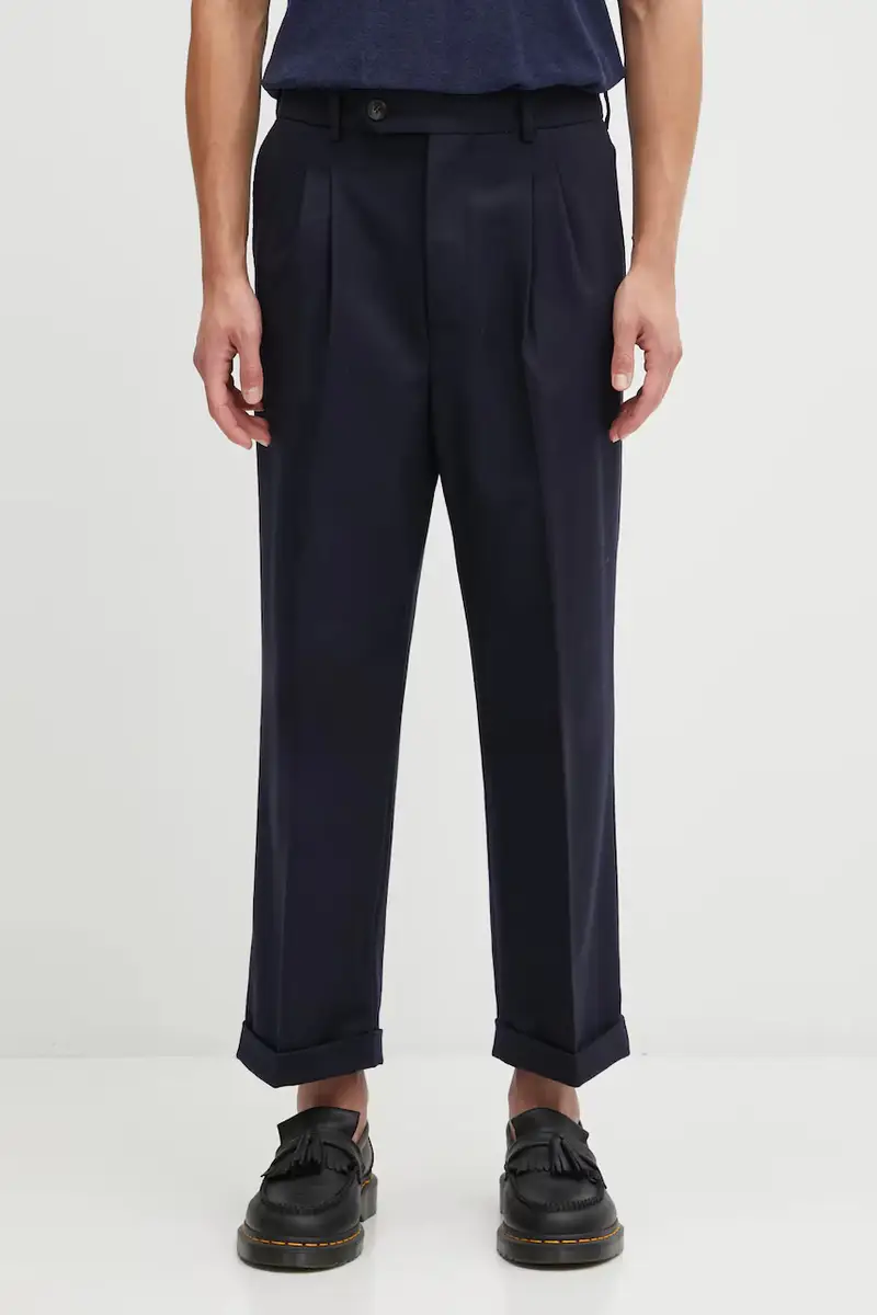 pantaloni con lana Le Pantalon Plis Cropped colore blu navy I.BP192.WV008