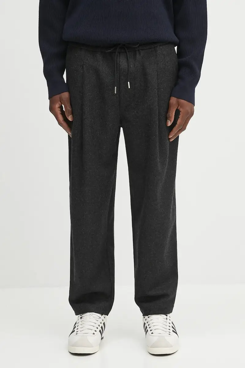 pantaloni in lana Le Pantalon Cropped Flanelle uomo colore grigio H.BP167.WV008