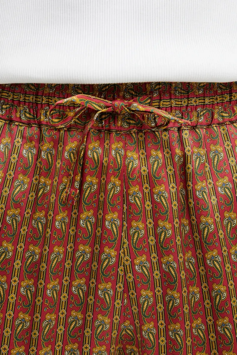 Drole De Monsieur Pantaloni Paisley Rosso miniatura 4