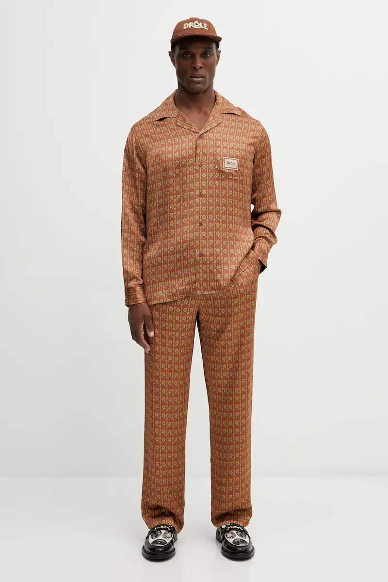 Drole De Monsieur Pantaloni Paisley Rosso miniatura 5