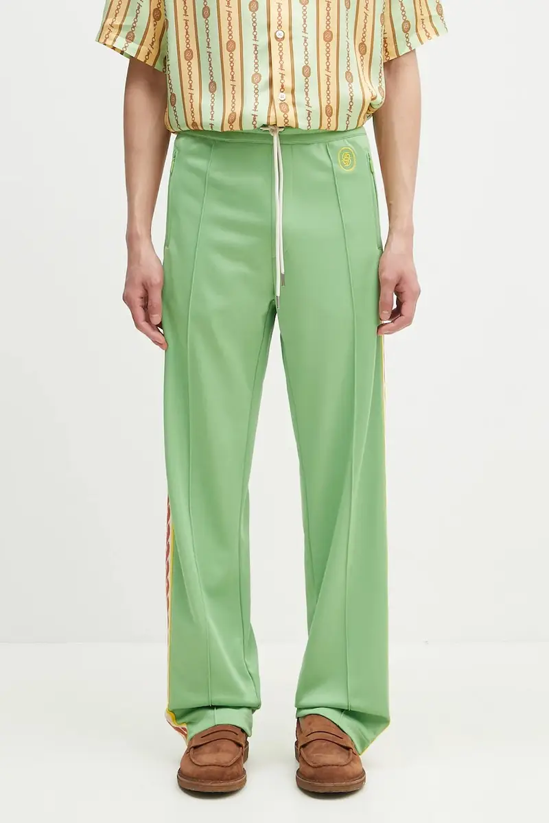 pantaloni tuta Le Track Pants Tresse uomo colore verde con applicazione G-SP007-PL135-AV