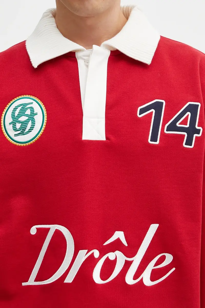 top a maniche lunghe in cotone Le Polo Racing colore rosso con applicazione I.PL158.CO127 miniatura 5