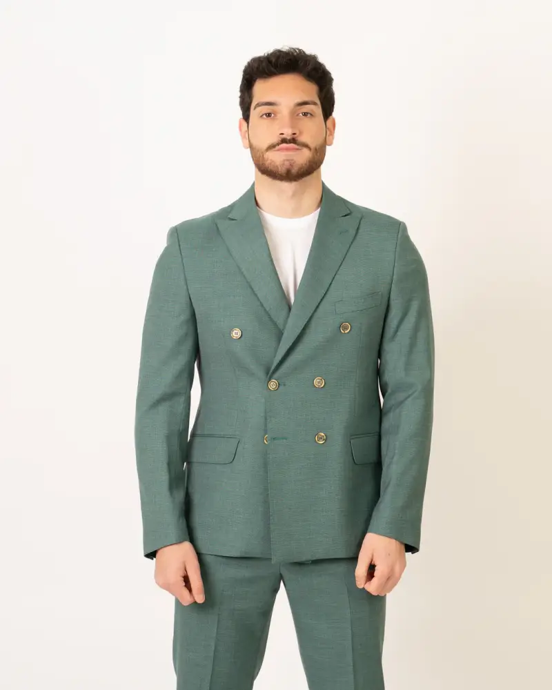 Abito Doppiopetto Verdr Verde miniatura 2