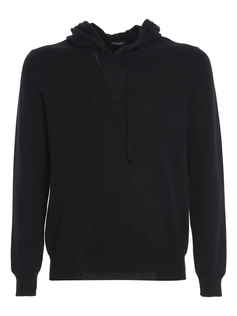 Felpa in maglia con cappuccio Blu scuro