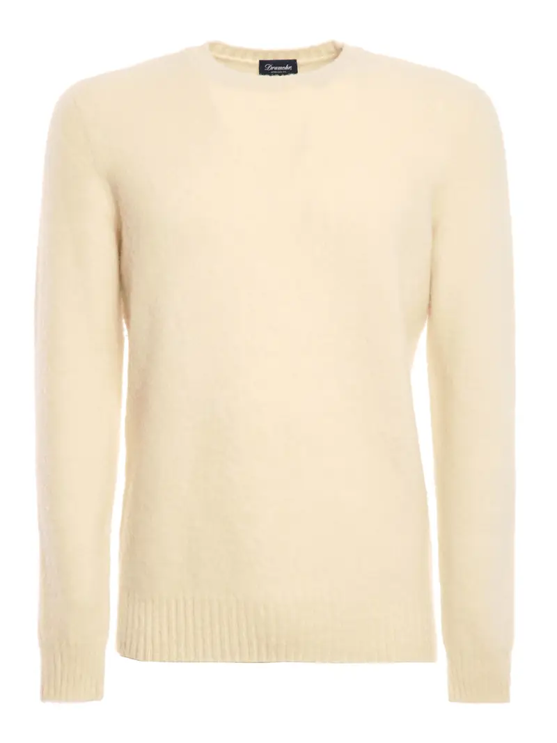 Maglia girocollo in lana Bianco