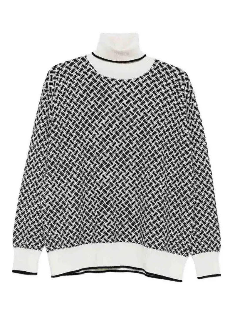 Maglione a collo alto a maniche lunghe Bianco