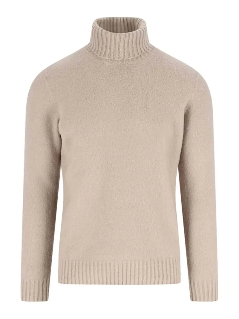 Maglione A Collo Alto Beige
