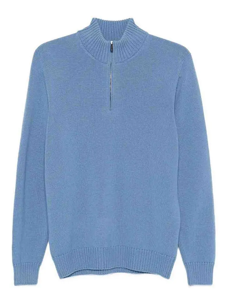 Maglione con zip a scollo a manica lunga Lavaggio scuro