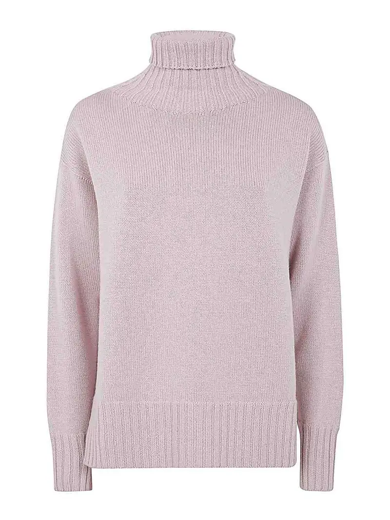 Maglione oversize con collo alto Rosa