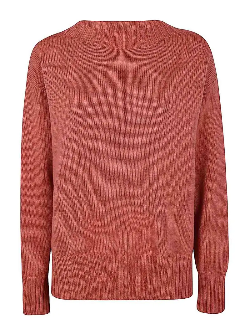 Maglione oversize girocollo a maniche lunghe Rosso
