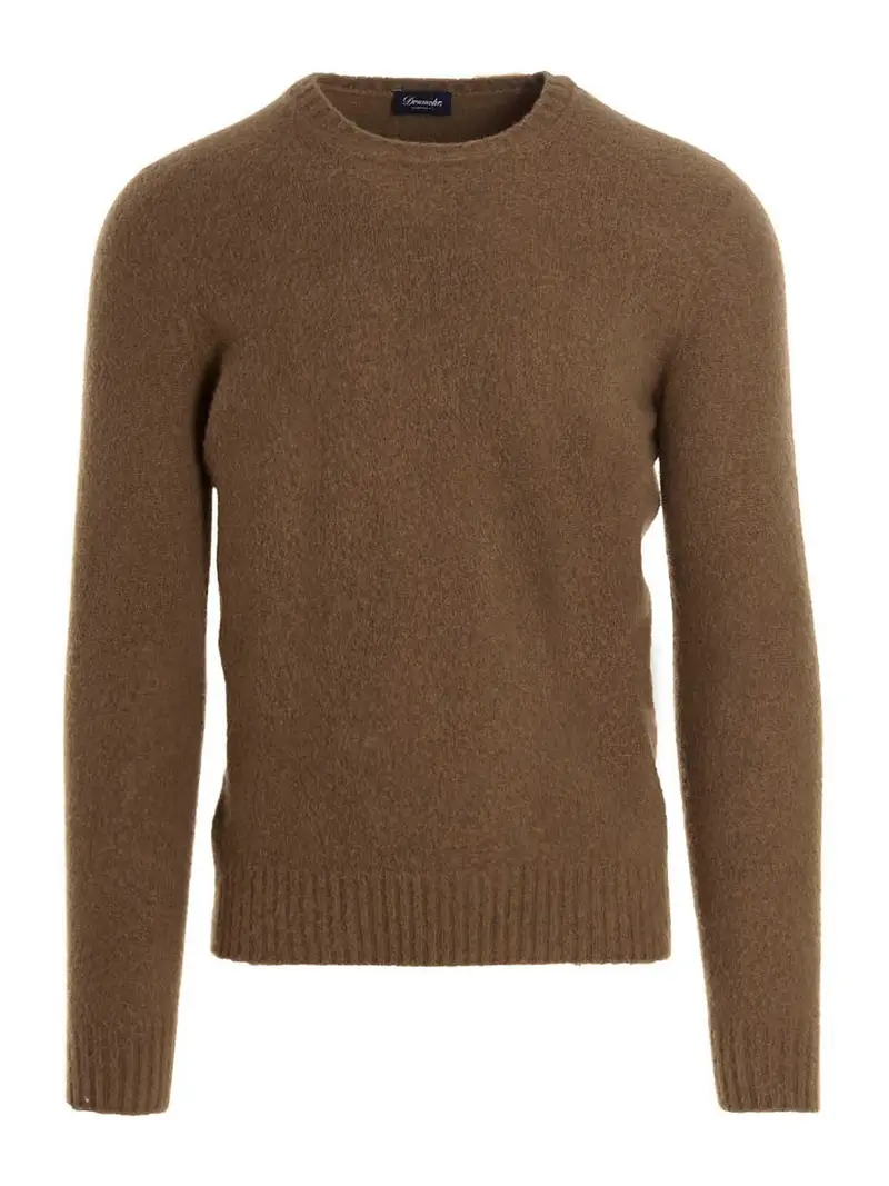 Pullover in lana mouliné Beige