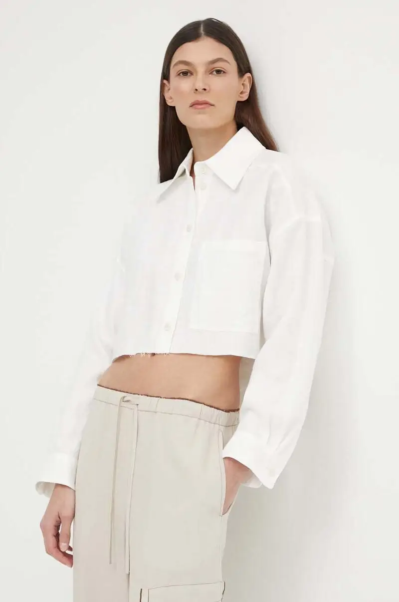 camicia di lino DANU colore beige 126086 87505