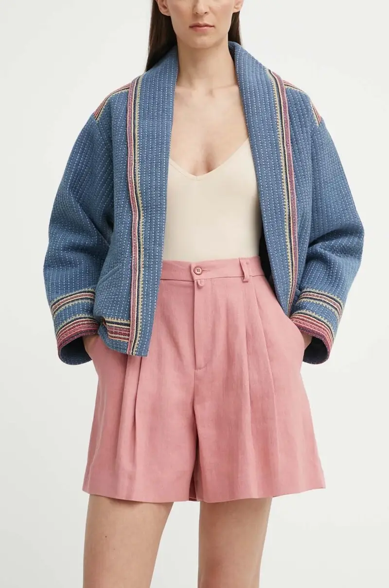 pantaloncini in lino COURT colore rosa 126065 80715